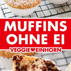 Ein Abkühlgitter mit Muffins ohne Ei