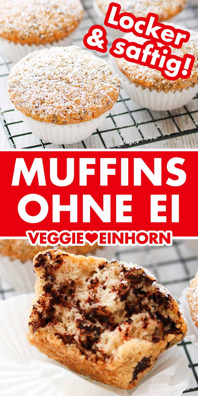 Ein Abkühlgitter mit Muffins ohne Ei