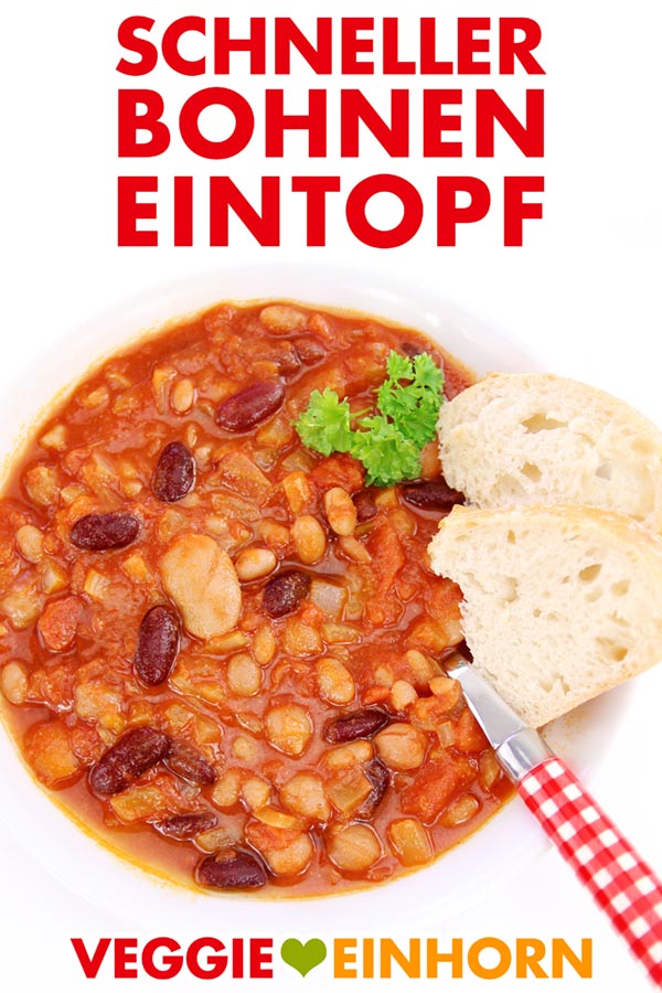 Schnell, einfach und vegan | EINFACHER BOHNENEINTOPF | Schnell gemacht mit Bohnen und Tomaten aus der Dose | REZEPT MIT VIDEO