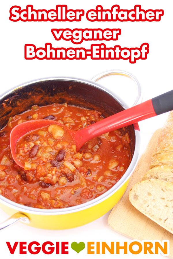 Veganer Bohneneintopf im Kochtopf Veganer Bohneneintopf im Kochtopf