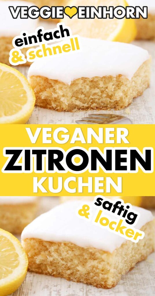 Einfacher veganer Zitronenblechkuchen Einfacher veganer Blechkuchen mit Zitrone und Zuckerguss