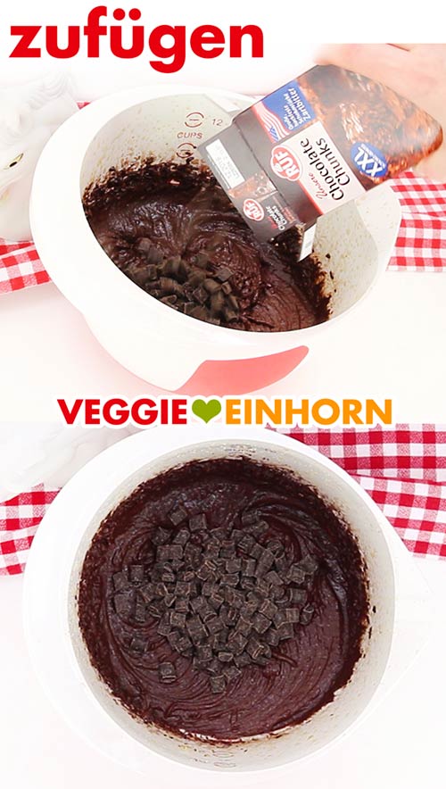 Schokolade zum Teig zufügen Schokolade zum Teig zufügen