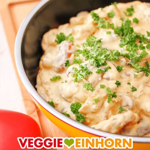 Soja Geschnetzeltes mit Champignons