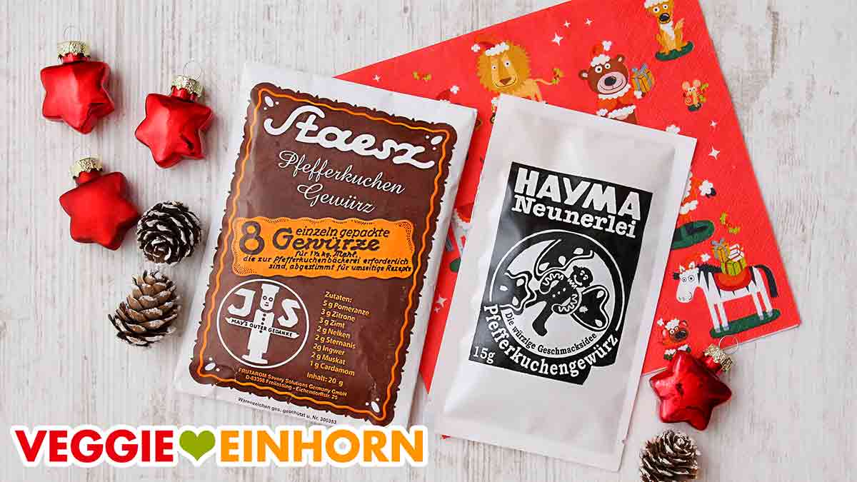 Pfefferkuchengewürz der Marken Staesz und Hayma Neunerlei Zwei Packungen Pfefferkuchengewürz