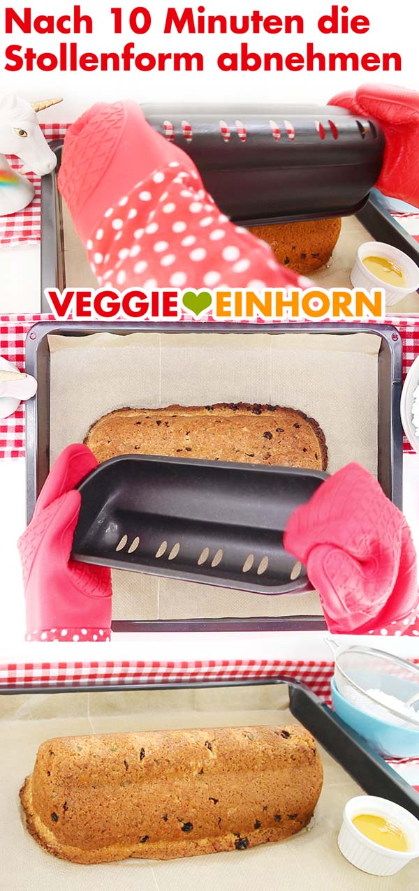 Stollenform vom fertigen Stollen abnehmen Stollenform vom fertigen Stollen abnehmen