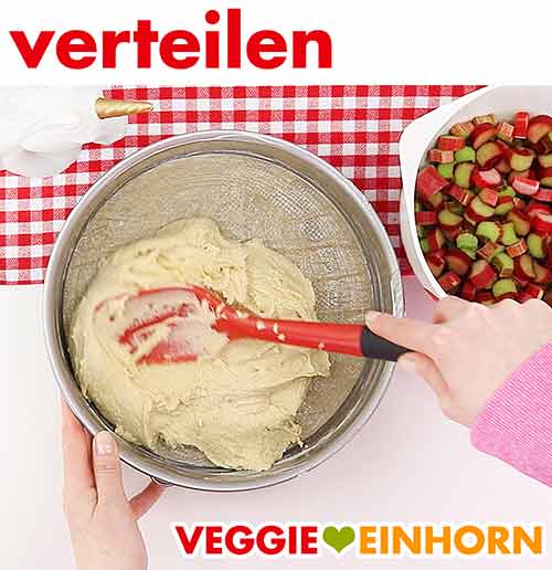 Teig in der Backform verteilen Teig in der Springform verteilen