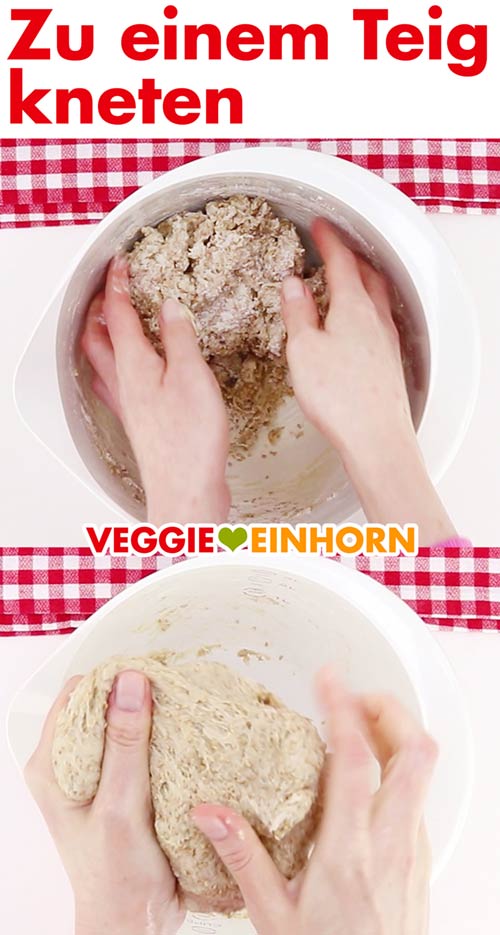 Teig für vegane Cracker kneten