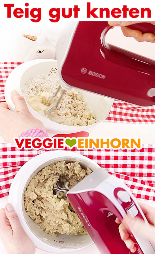 Spitzbuben-Plätzchenteig mit Handmixer kneten Spitzbuben-Plätzchenteig mit Handmixer kneten