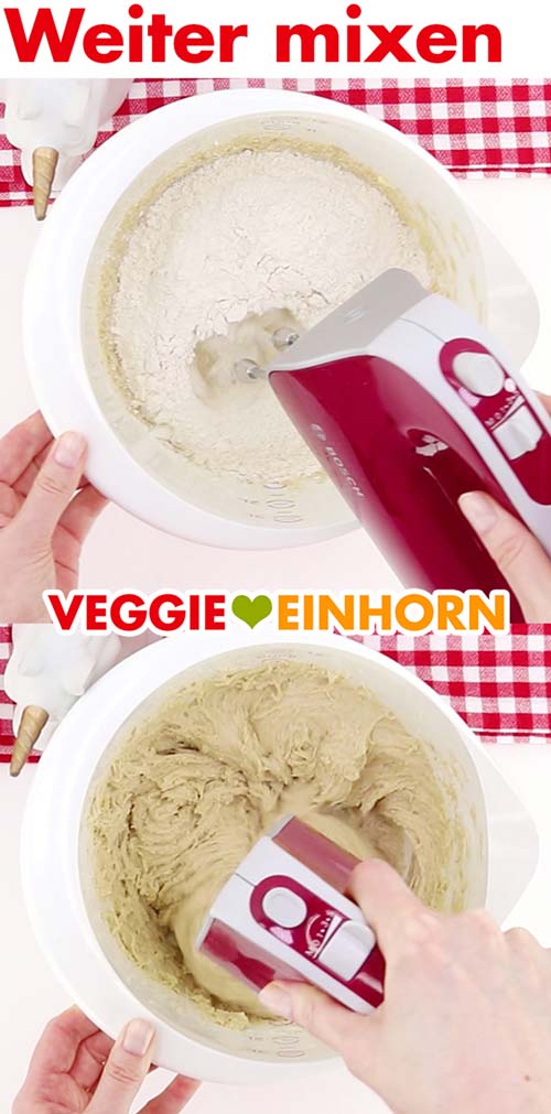 Veganen Plätzchenteig mixen