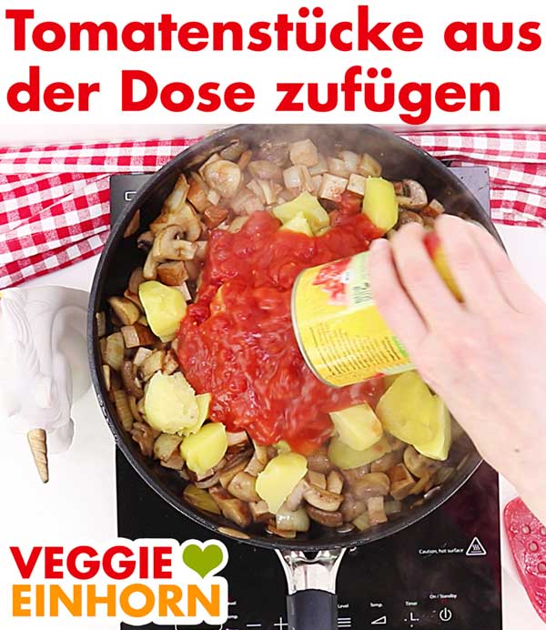 Tomaten aus der Dose für Tofu Gulasch Tomatenstücke aus der Dose für Tofu Gulasch