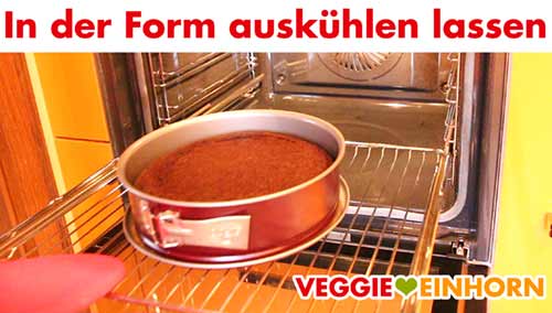 Tortenboden in der Backform auskühlen lassen Tortenboden in der Backform auskühlen lassen