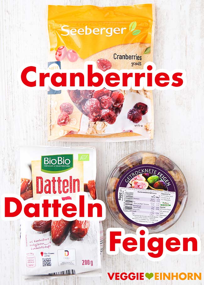 Trockenfrüchte für Apfelbrot ohne Rosinen