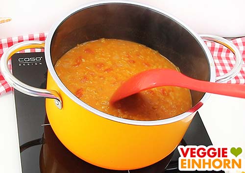 Unpürierte Suppe im Topf