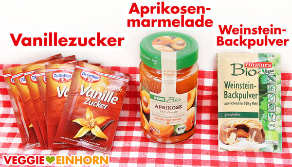 Vanillezucker - Aprikosenmarmelade - Weinsteinbackpulver