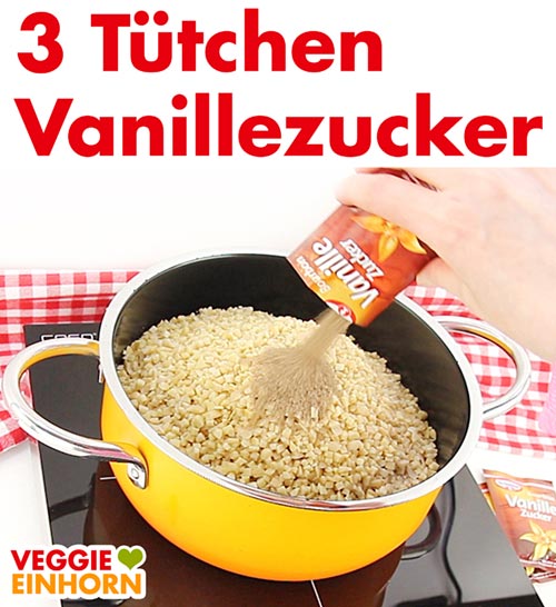 Zufügen von Vanillezucker für den Belag Vanillezucker für Nussecken Belag