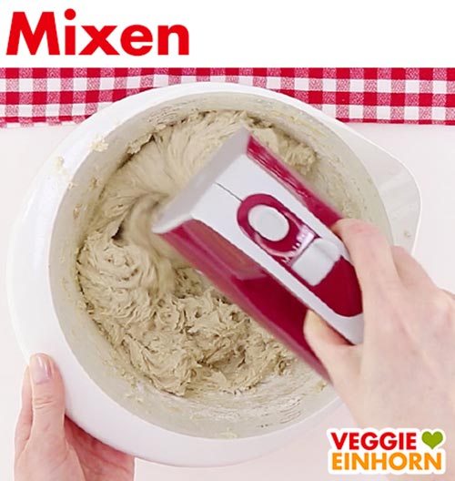 Teig für vegane Amerikaner Teig mixen für vegane Amerikaner