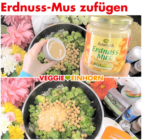 Erdnussmus oder Erdnussbutter zufügen Erdnussmus zufügen