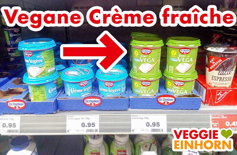 Vegane Crème fraîche im Supermarkt