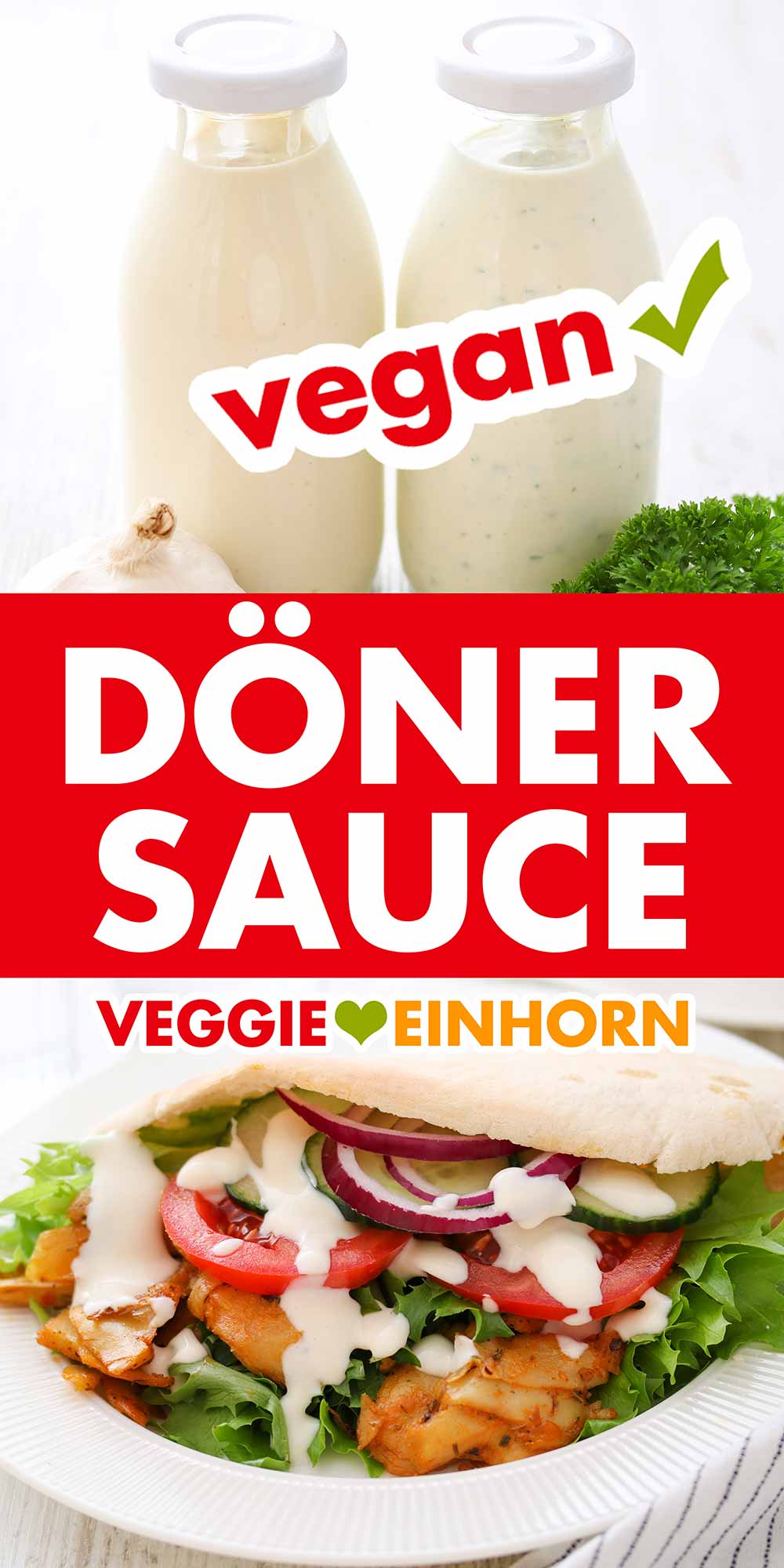 Vegane Knoblauchsauce mit Joghurt für Döner Vegane Dönersoße mit Joghurt und Knoblauch