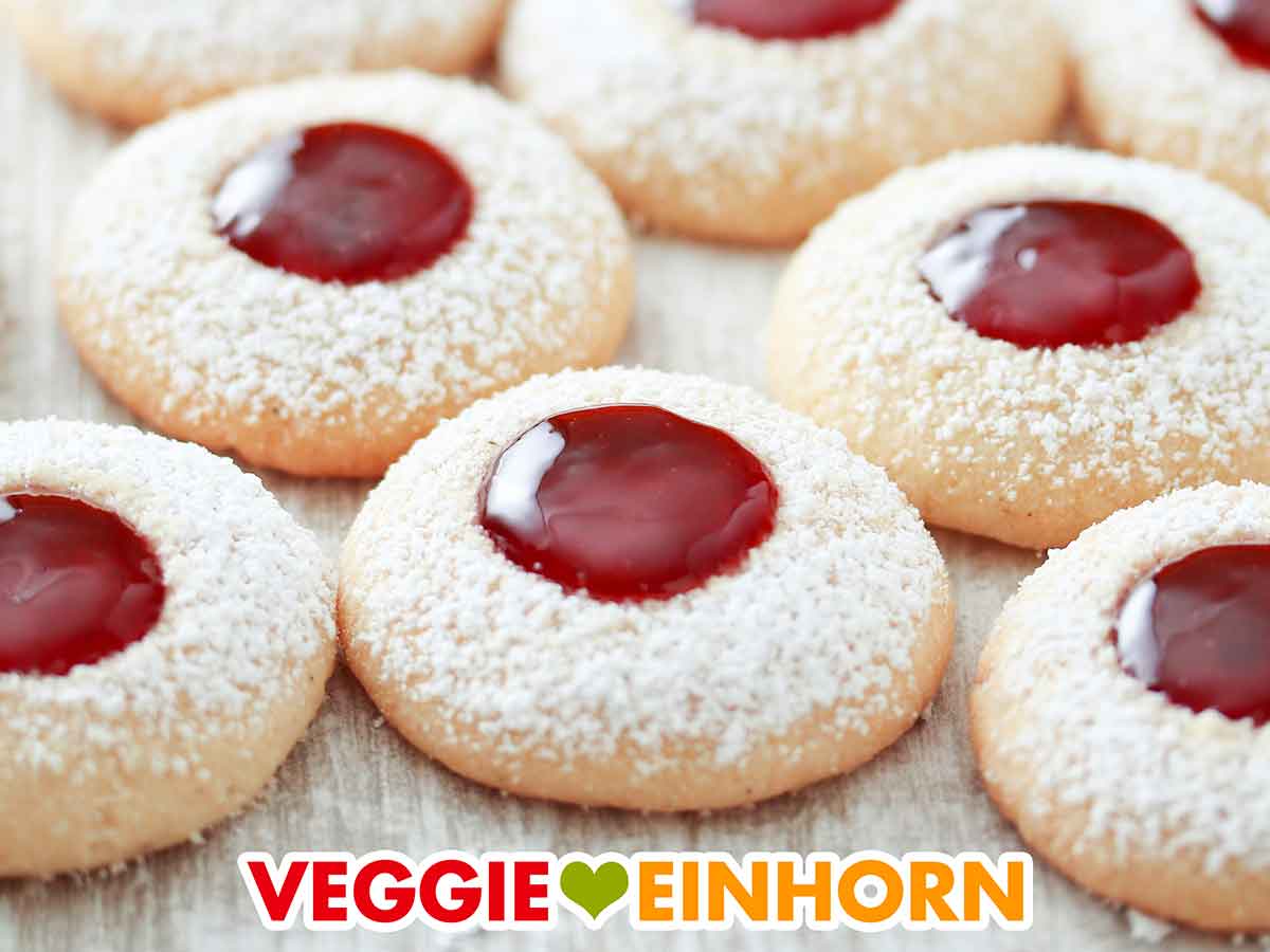 Vegane Engelsaugen mit einer Füllung aus Marmelade