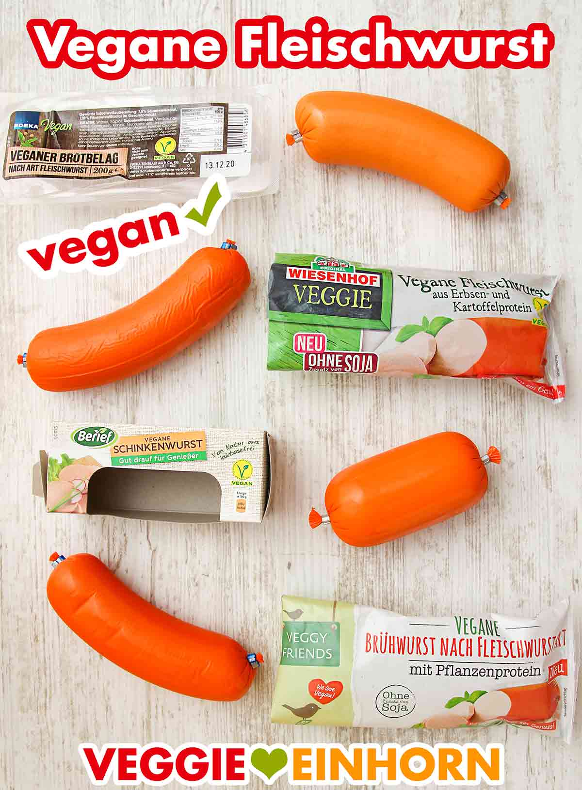 Packungen mit veganer Fleischwurst Packungen mit veganer Fleischwurst