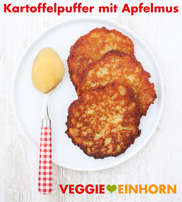 Vegane Kartoffelpuffer mit Apfelmus