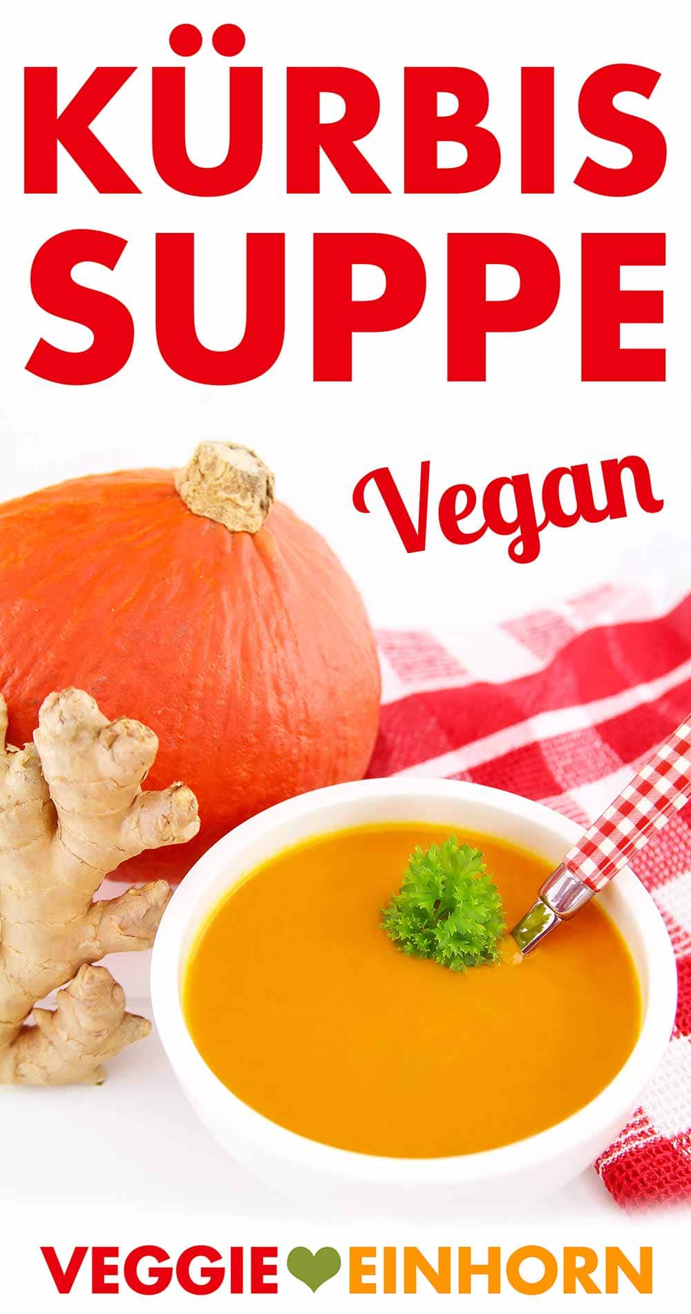Vegane Kürbissuppe mit Ingwer