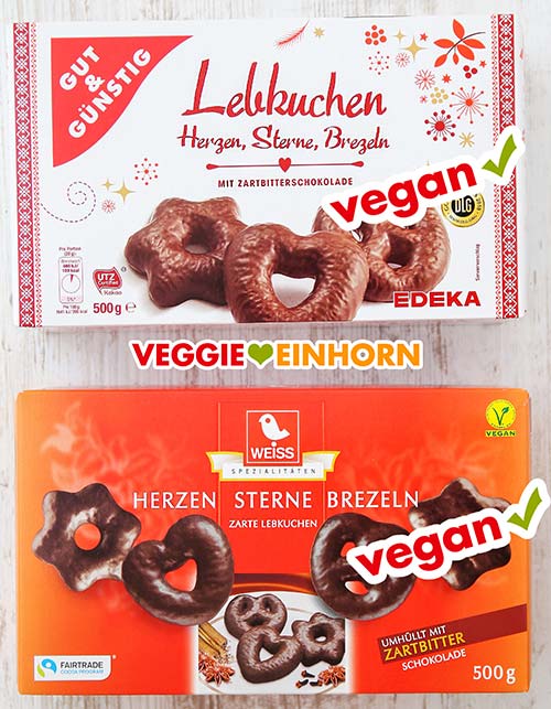Vegane Herzen, Sterne, Brezeln Lebkuchen