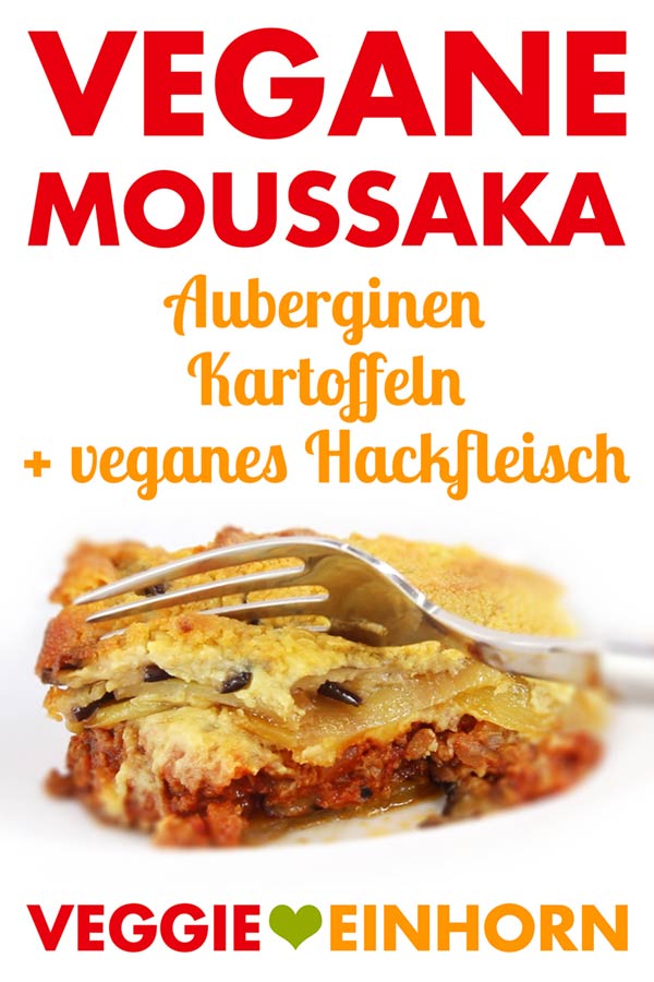Vegane Moussaka mit Hefeschmelz überbacken
