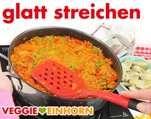 Vegane Paella glatt streichen