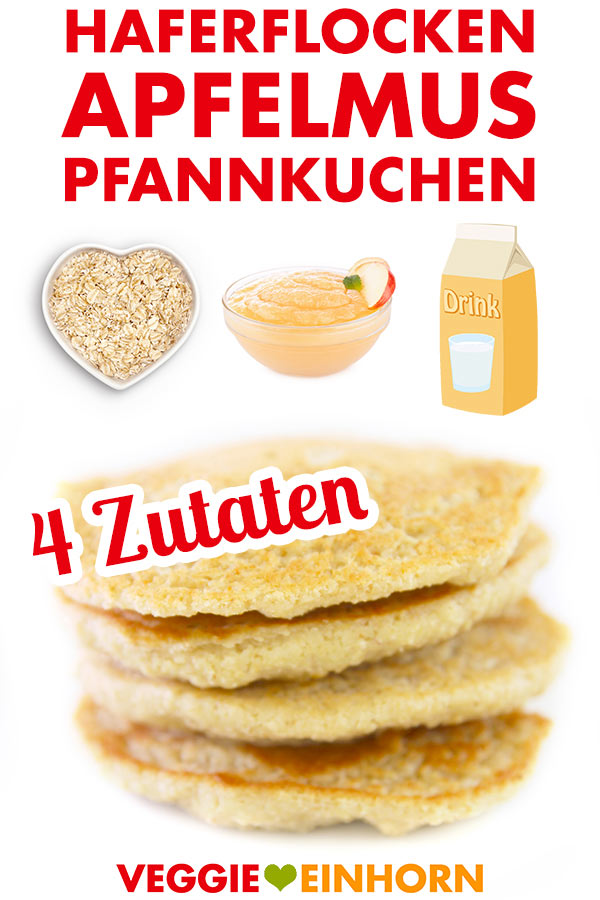 Pancakes mit Haferflocken und Apfelmus ohne Banane
