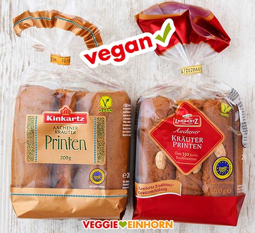 Zwei Packungen vegane Printen