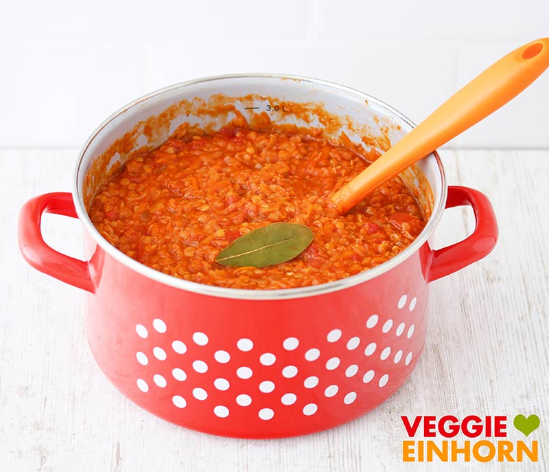 Vegane Rote Linsen Bolognese