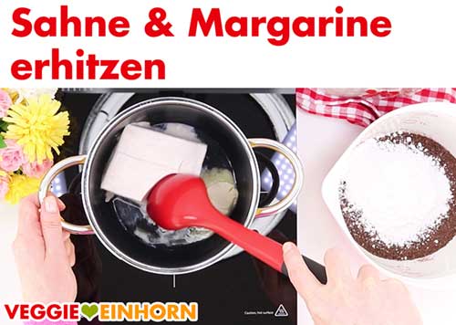 Vegane Sahne und Margarine erhitzen Vegane Sahne und Margarine erhitzen