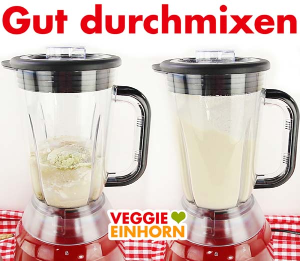 Vegane Sahnesoße für Kartoffelgratin im Standmixer mixen Vegane Sahnesoße für Kartoffelgratin im Standmixer mixen