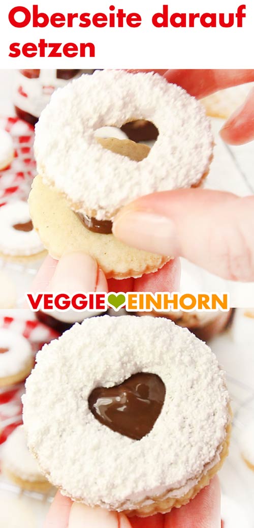 Vegane Spitzbuben Plätzchen mit Nutella gefüllt Vegane Spitzbuben Plätzchen mit Nutella gefüllt