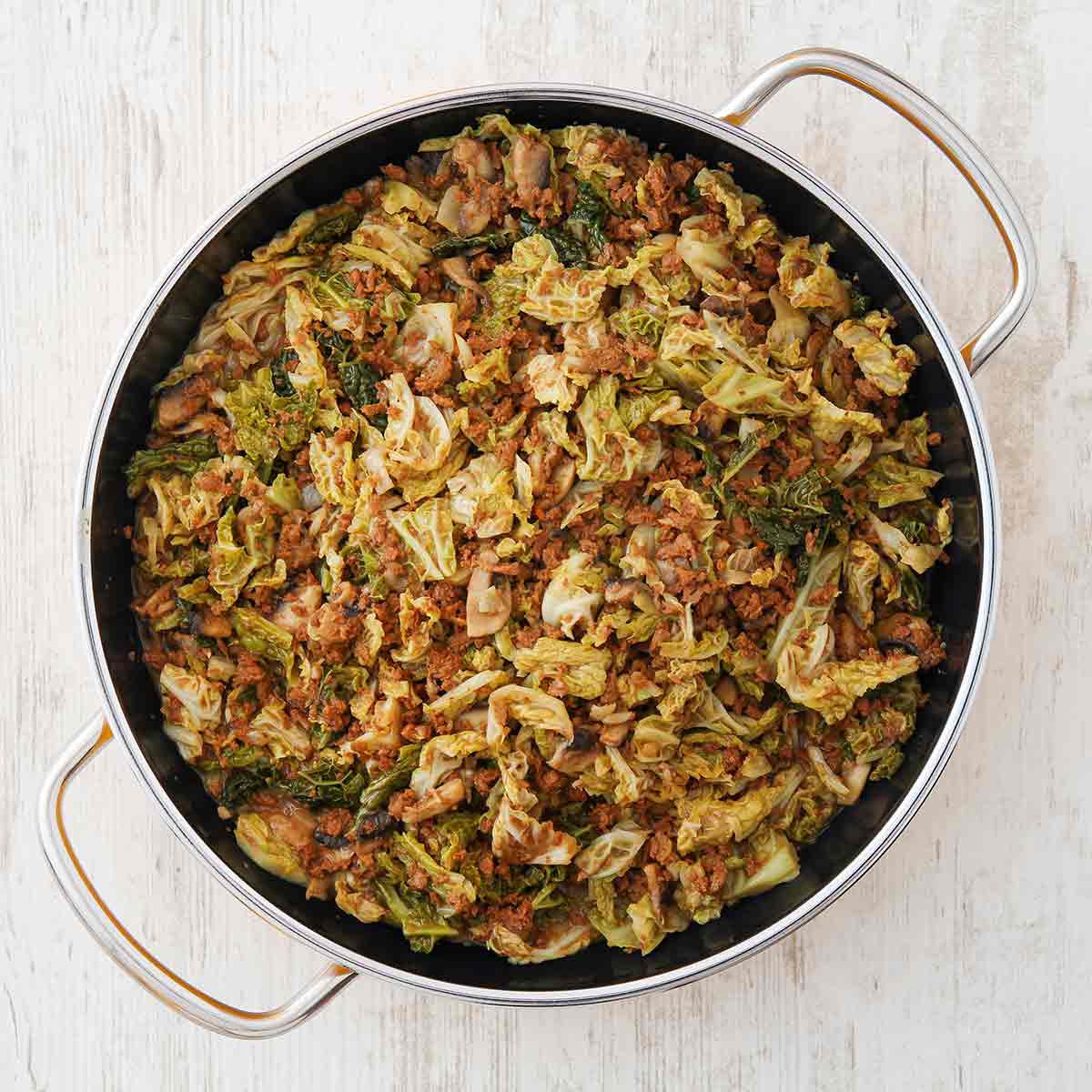 Vegane Wirsing Hack Pfanne