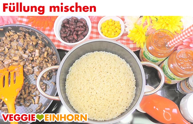 Vorbereitete Zutaten für die Füllung.