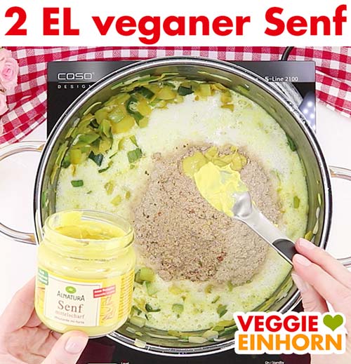 Veganen Senf zufügen