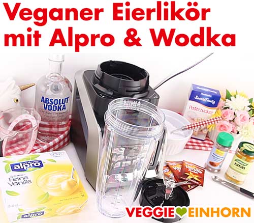 Zutaten für Eierlikör und der Standmixer.