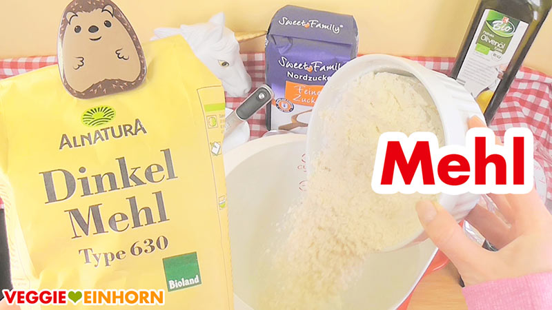 Mehl für veganen Hefeteig