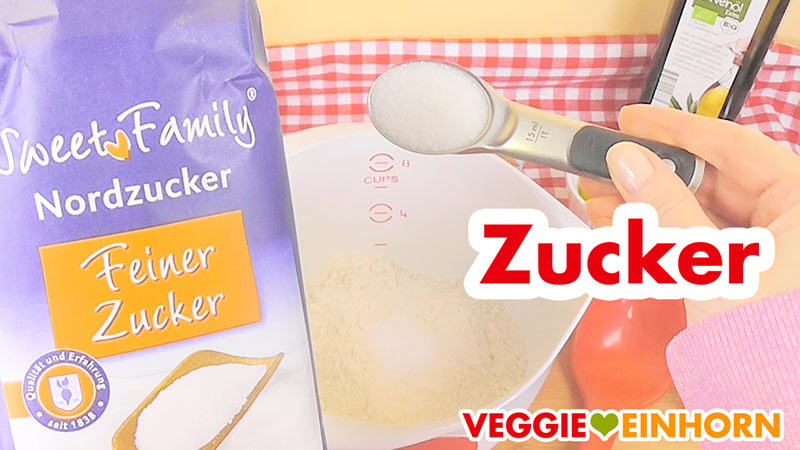 Zucker für veganen Hefeteig