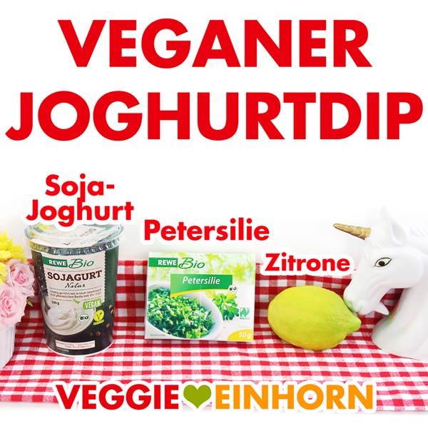 Sojajoghurt, Petersilie und Zitronensaft