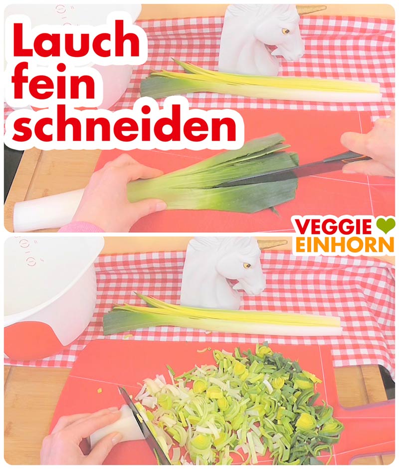 Lauch fein schneiden