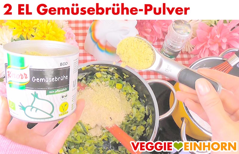 Würzen mit Gemüsebrühepulver