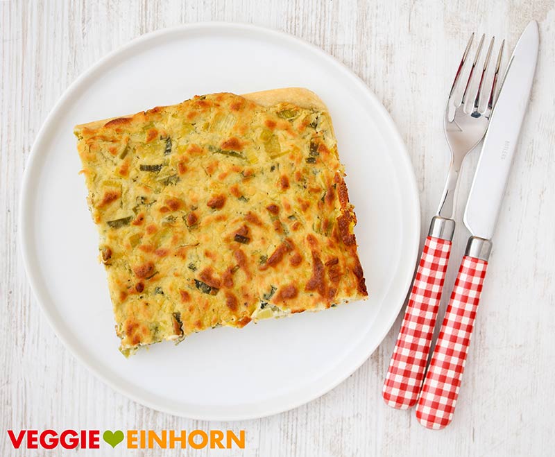 Veganer Lauchkuchen auf dem Teller