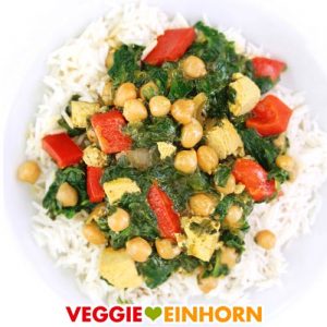 Einfaches veganes Curry | schnell und gesund vegan kochen | mit Kichererbsen und Spinat