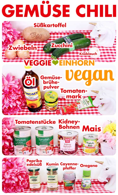 Veganes Gemüse Chili Rezept mit Süßkartoffel und Zucchini | Chili sin Carne ohne Soja