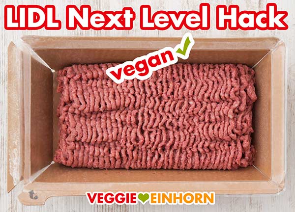 Frisches veganes Hack von Lidl in der Verpackung