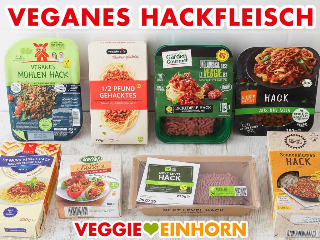 Packungen mit vegetarischem Hackfleisch aus dem Supermarkt